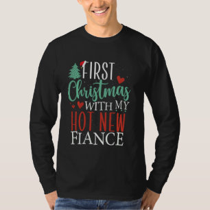 T-shirt Premier Noël Avec Mon Nouveau Chaud Fiance Engagé
