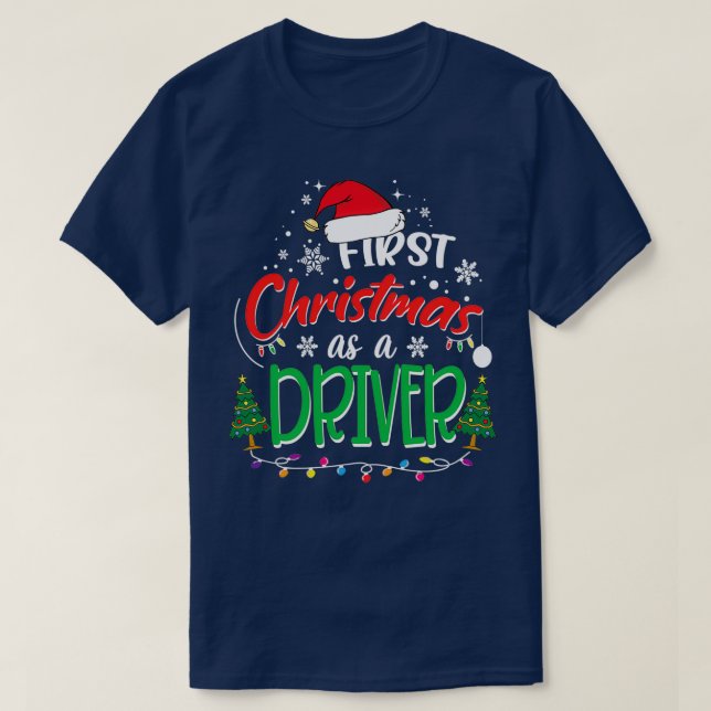 T-shirt Premier Noël comme conducteur Amusant 1er Noël Gi (Design devant)