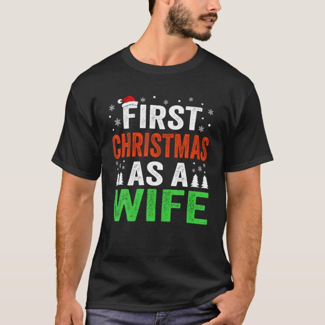 T-shirt Premier Noël Comme Femme 1EChristmas Married Co (Devant)