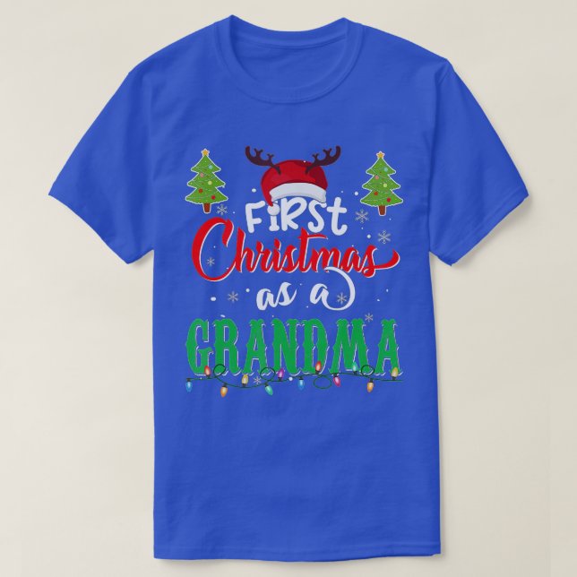 T-shirt Premier Noël comme grand-mère Noël Hat Ugly Noël (Design devant)