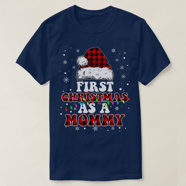 T-shirt Premier Noël Comme Maman Santa Hat Rouge Plaid Buf (Design devant)