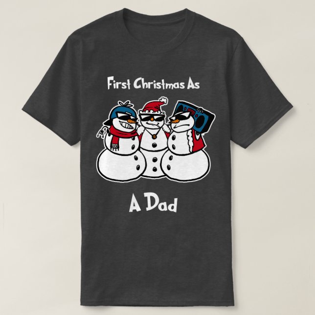 T-shirt Premier Noël comme papa Drôle Noël Snowmies (Design devant)