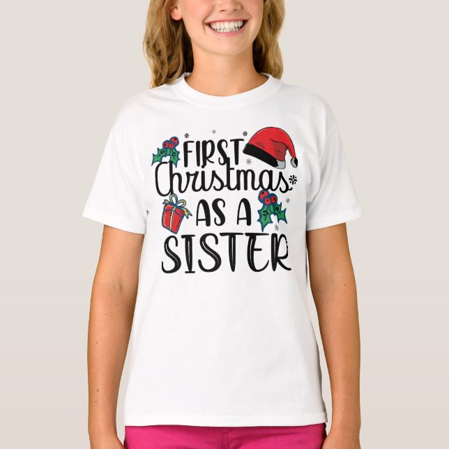 T-shirt Premier Noël Comme Soeur Correspondant À Noël (Devant)