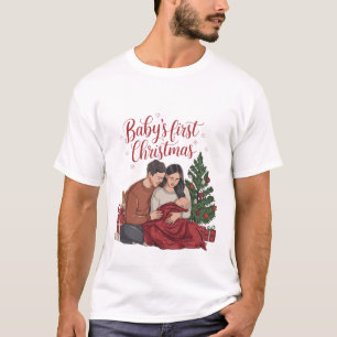 T-shirt Premier Noël de bébé Nouvel An de bébé Fêtes de co