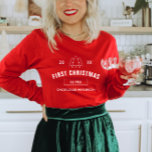 T-shirt Premier Noël de la nouvelle mariée en tant que Mad<br><div class="desc">Célébrez le premier Noël en femme mariée avec ce tee-shirt à manches longues amusant! La tenue parfaite pour un tournage de photos festives,  cette chemise est sûre de faire sourire toute mariée. Peut être customisé pour répondre à vos besoins. © Gorjo Designs. Fait pour vous via la plateforme Zazzle.</div>
