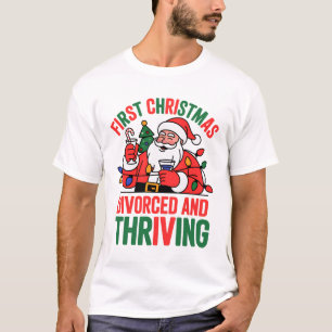 T-shirt Premier Noël divorcé et prospère Noël