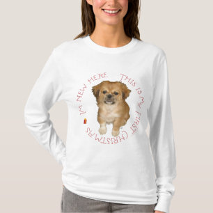 T-shirt Premier Noël d'un chiot Pékinois