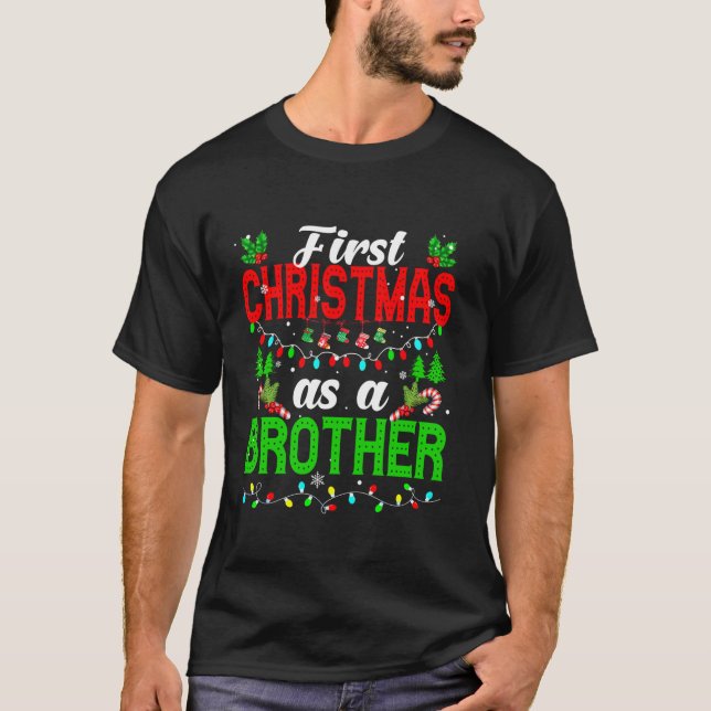 T-shirt Premier Noël En Famille Frère Feux Feux Pa (Devant)