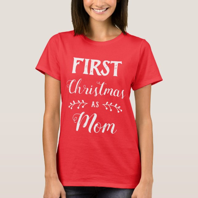 T-shirt Premier Noël en famille maman correspondant texte  (Devant)