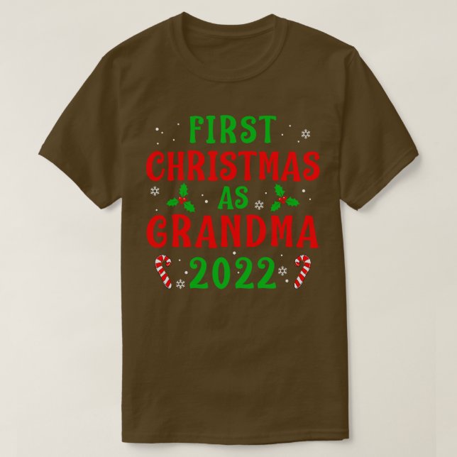 T-shirt Premier Noël en grand-mère Noël Grand-mère Nouveau (Design devant)