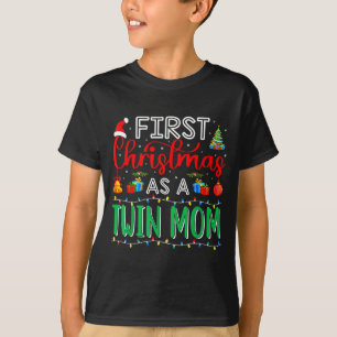 T-shirt Premier Noël en tant que maman de jumeaux Famille