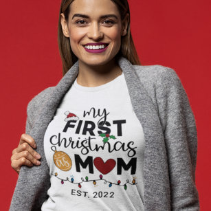 T-shirt Premier Noël en tant que mère - famille appariemen