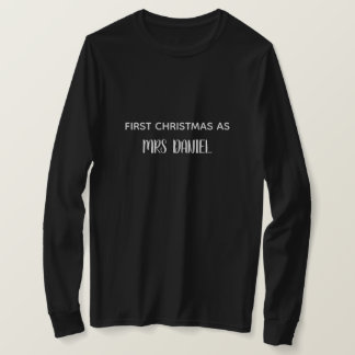 T-shirt Premier Noël en tant que Mme Chemise Nom Personnal