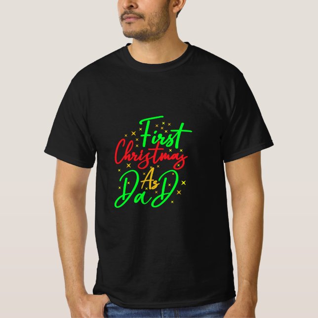 T-shirt Premier Noël en tant que papa - (Devant)