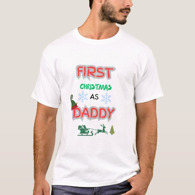 T-shirt Premier Noël en tant que Papa (Devant)