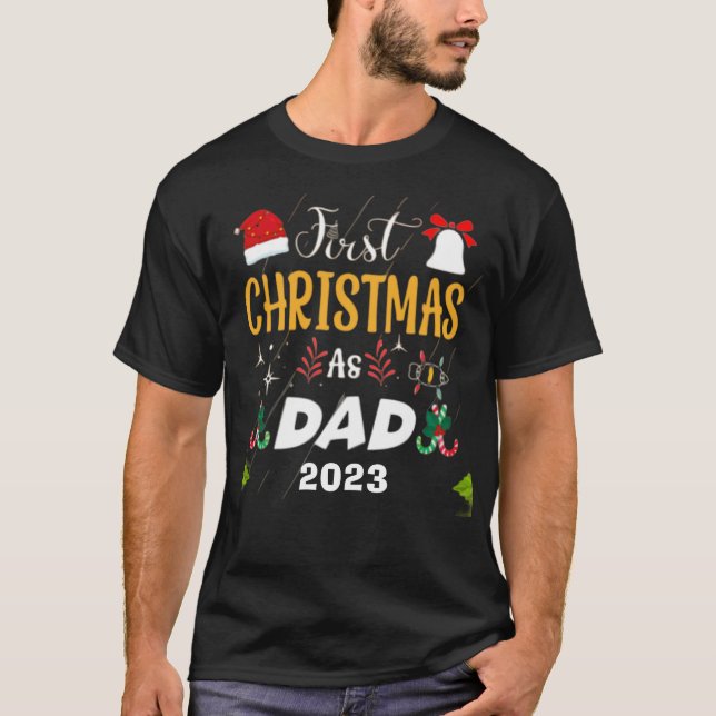T-shirt Premier Noël en tant que père (Devant)