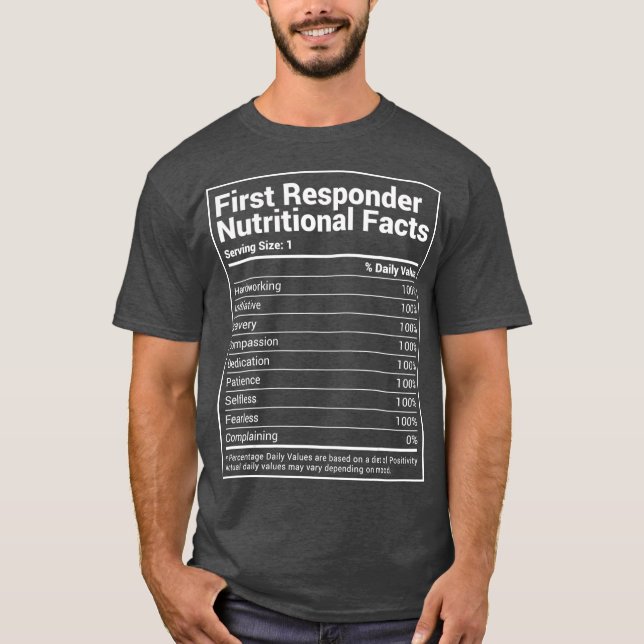 T-shirt Premier répondant Faits nutritionnels Funny EMS EM (Devant)