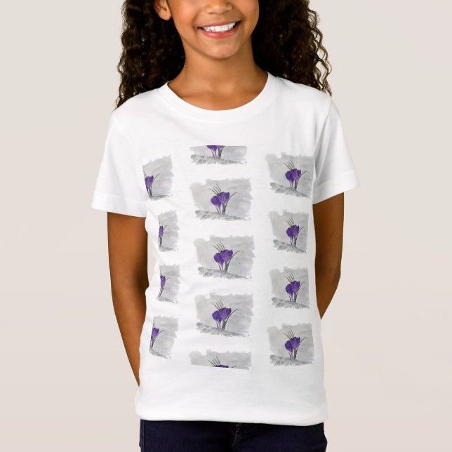 T-Shirt Premier signe de printemps : Pneus Crocus Snow Pur (Devant)
