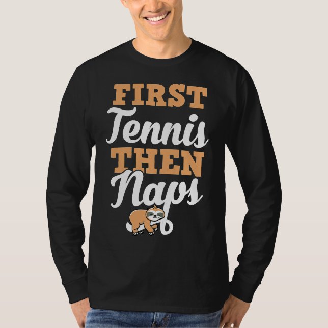 T-shirt Premier Tennis Puis Naps Drôle Sloth Funny Retro S (Devant)