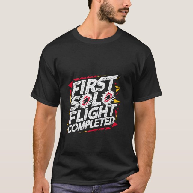 T-shirt Premier vol solo terminé — (Devant)