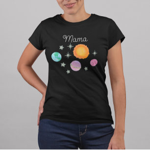 T-shirt Premier voyage noir autour du Sun Mama 1er anniver