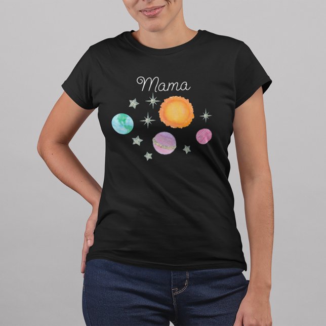 T-shirt Premier voyage noir autour du Sun Mama 1er anniver (Créateur téléchargé)