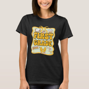 T-shirt Première année de retour à l'école filles nœud 1èr