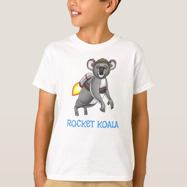 T-shirt Première balade en réacteur dorsal de Rocket Koala (Devant)