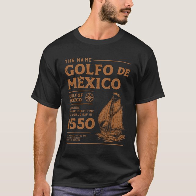 T-shirt Première carte du golfe du Mexique depuis 1550 (Devant)