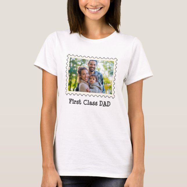 T-shirt PREMIÈRE CLASSE DAD Best Papa photo horizontale pe (Devant)