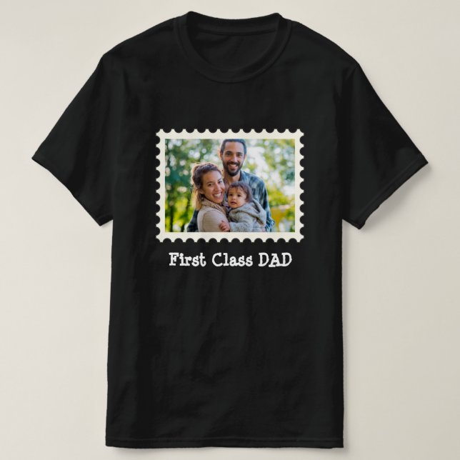 T-shirt PREMIÈRE CLASSE DAD Best Papa photo horizontale pe (Design devant)