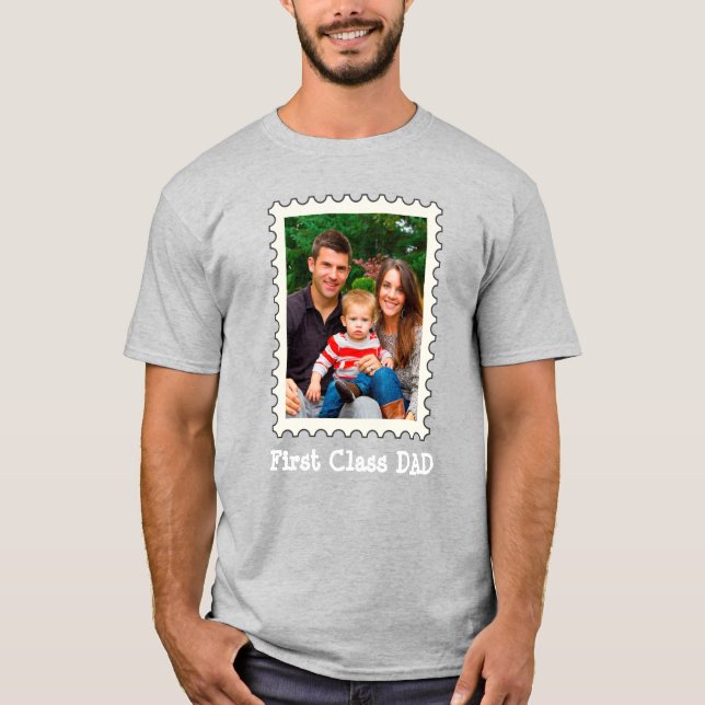 T-shirt PREMIÈRE CLASSE PAPA Meilleur papa Jamais photo pe (Devant)