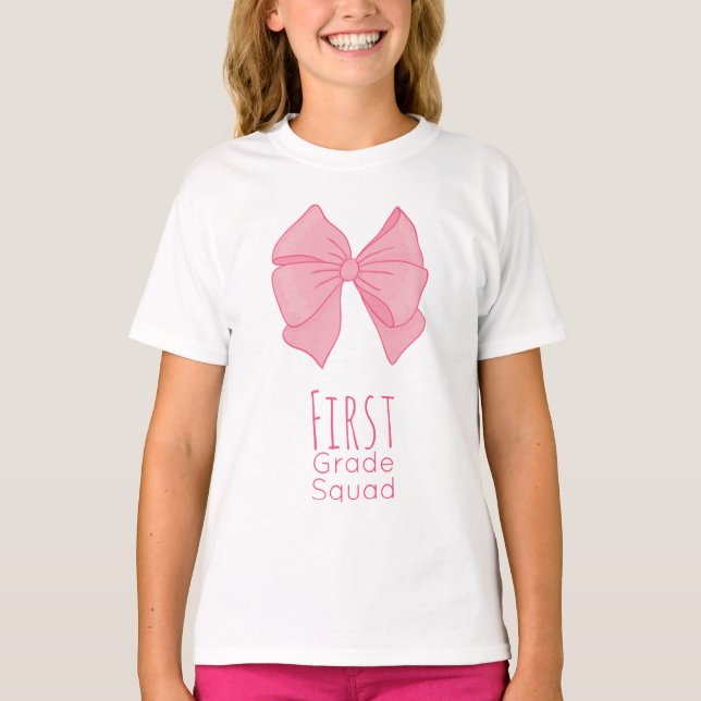 T-shirt Première Classe Squad Pink Bow Girl (Devant)