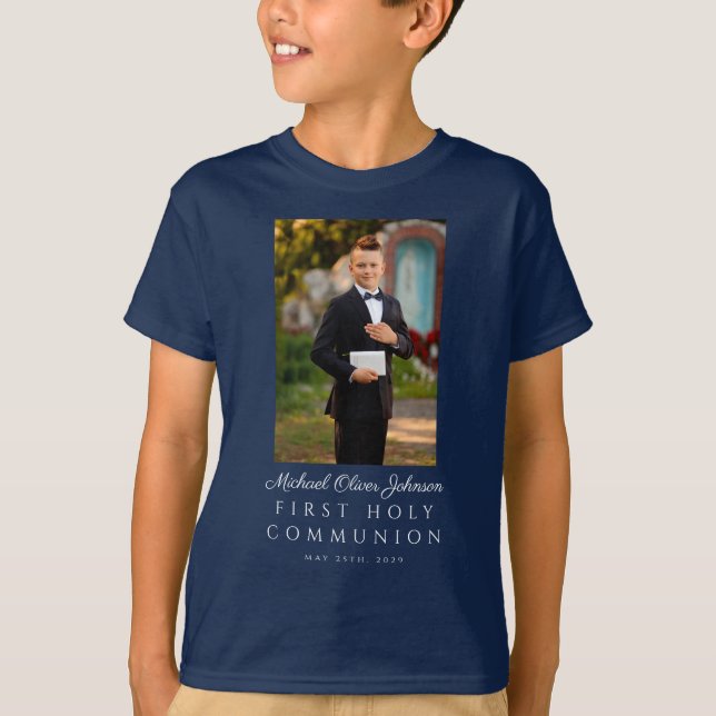 T-shirt Première communion de garçon personnalisée (Devant)