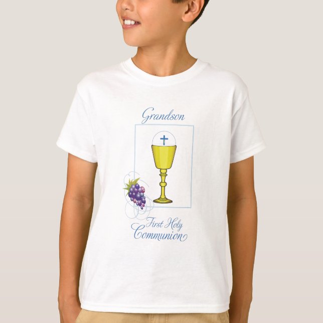 T-shirt Première communion du petit-fils, calice avec host (Devant)