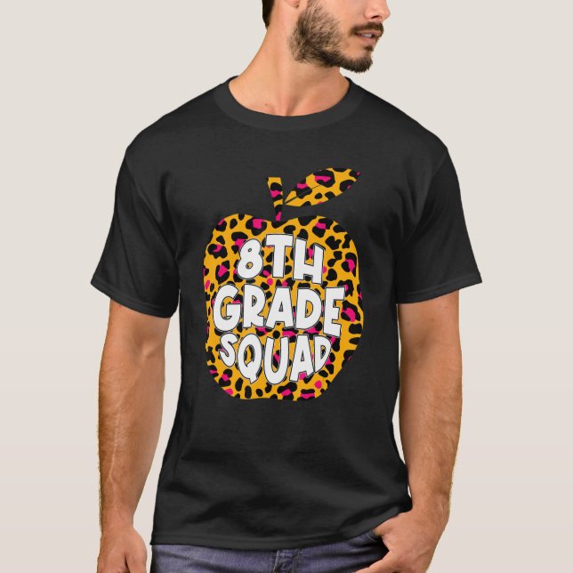 T-shirt Première école 8e année Escadron Leopard Back Scho (Devant)