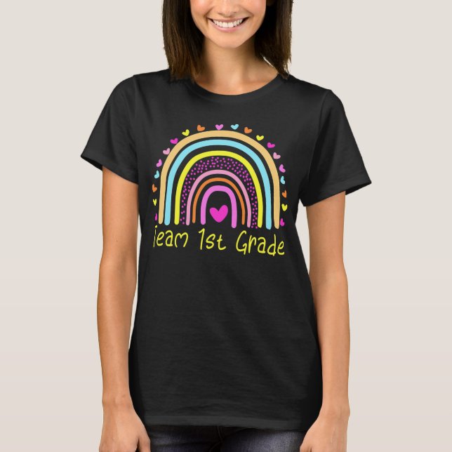 T-shirt Première équipe Enseignant de 1ère année Rainbow  (Devant)