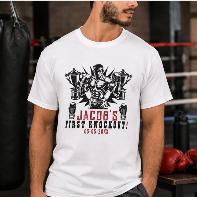 T-shirt Première fête d'anniversaire de boxe Knockout (First Knockout Boxing Birthday Party T-Shirt)
