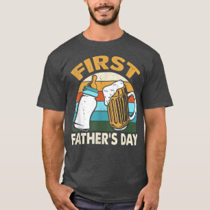 T-shirt Première Fête des pères drôle Bière papa et fils f
