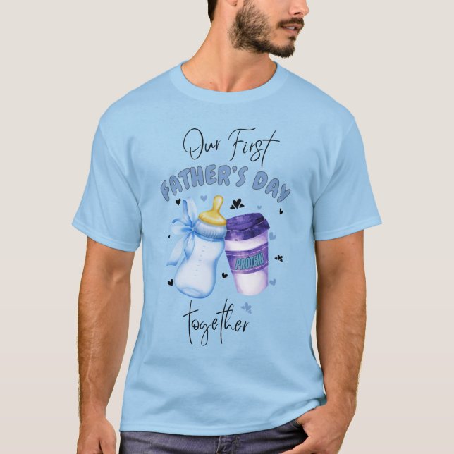 T-shirt Première Fête des pères Ensemble Correspondance te (Devant)