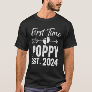 T-shirt Première Fête des pères Poppy Est 2024 Promue À