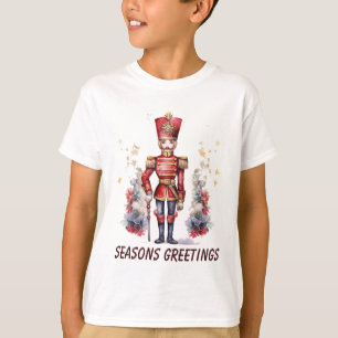 T-shirt première fille de Noël noix cracker aquarelle