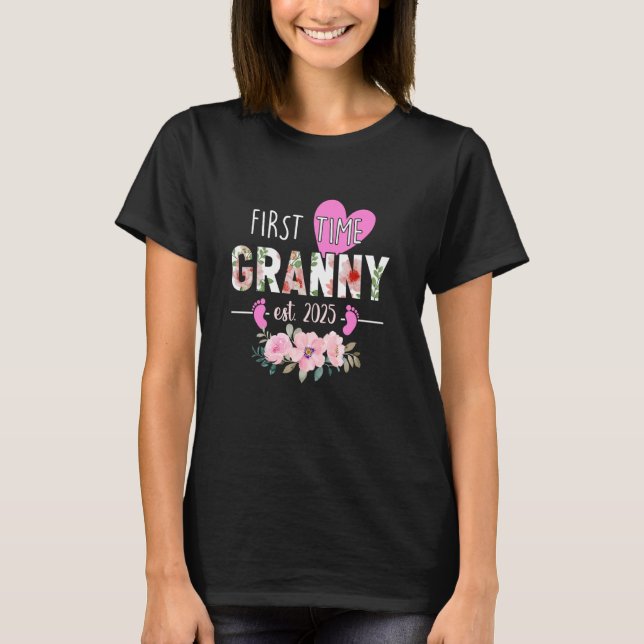 T-shirt Première Fois Granny Est. 2025 Promu Au Nouveau Gr (Devant)