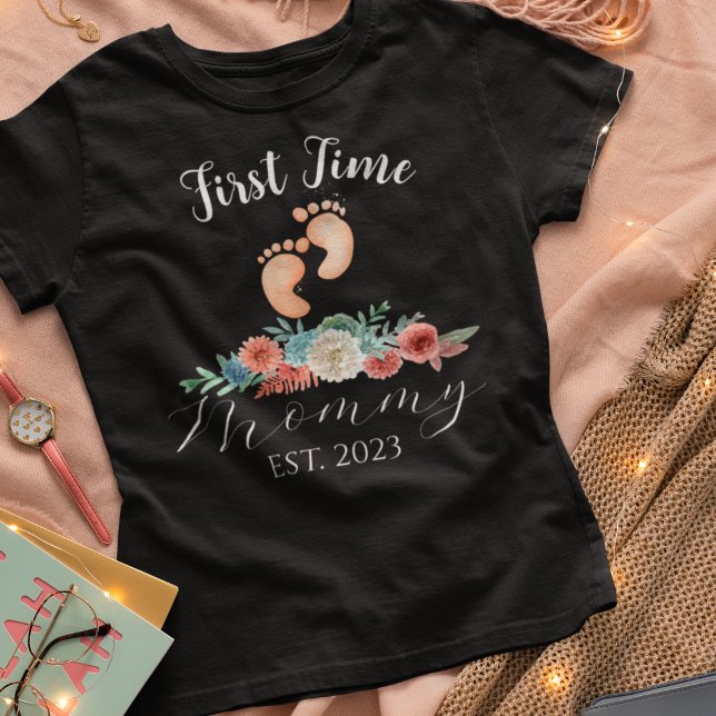 T-shirt Première Fois Maman Être Maman Baby shower Personn (Créateur téléchargé)