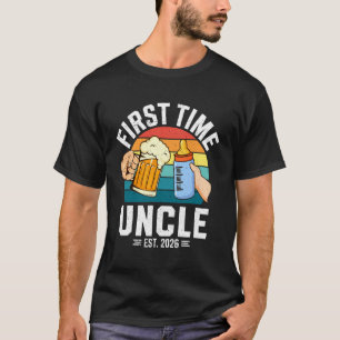 T-shirt Première fois Oncle Est 2026 Annonce de bébé Super
