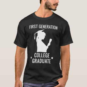 T-shirt Première Génération Female College Diplômé Fier Gr