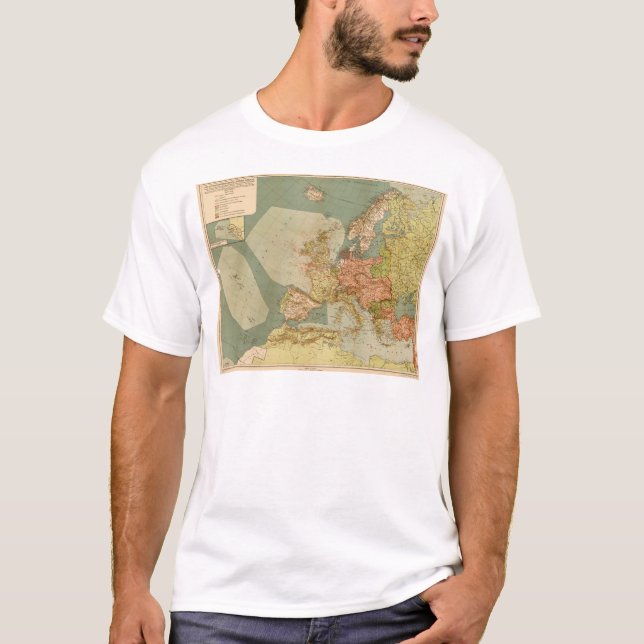 T-shirt Première Guerre Mondiale (U-Bateau) Map (Devant)