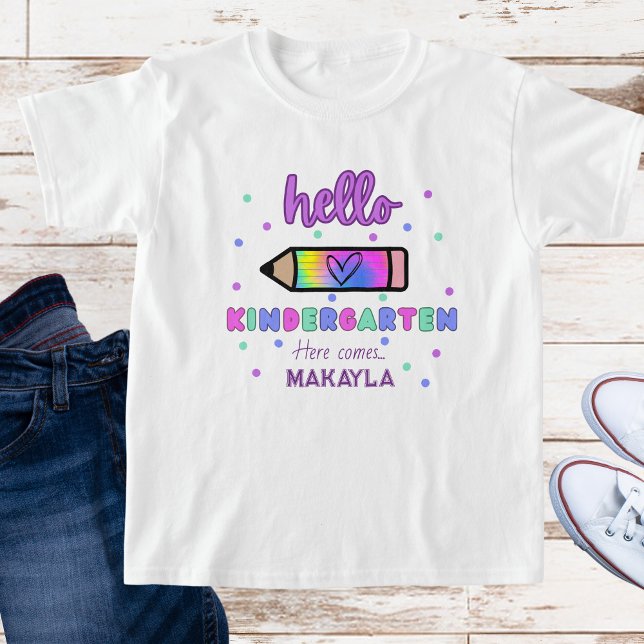 T-shirt Première journée de l'école maternelle personnalis (Créateur téléchargé)
