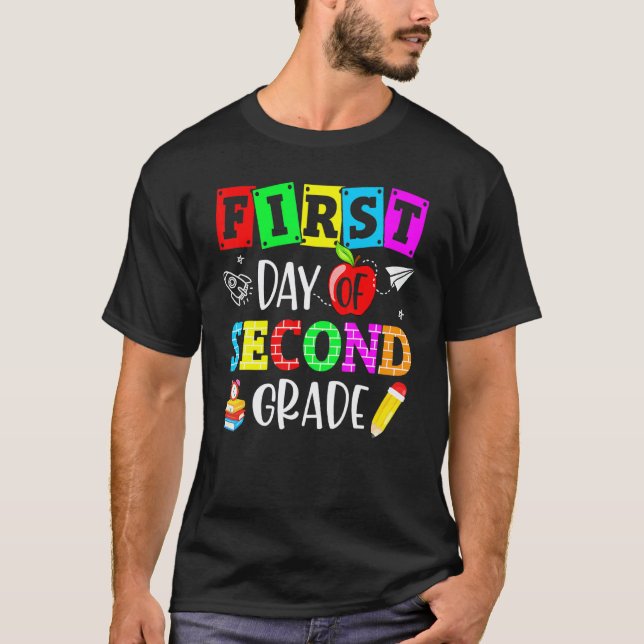 T-shirt Première journée d'école Enseignant de deuxième an (Devant)
