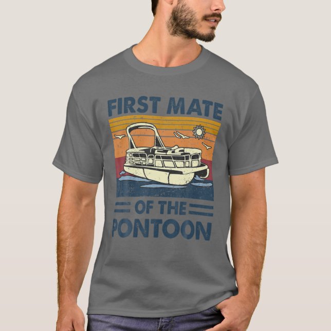 T-shirt Première Mate Du Capitaine Du Bateau Pontoon Ponto (Devant)